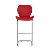 Homeroots Modern Barstools with Chrome Legs, Red - Set of 4 383946